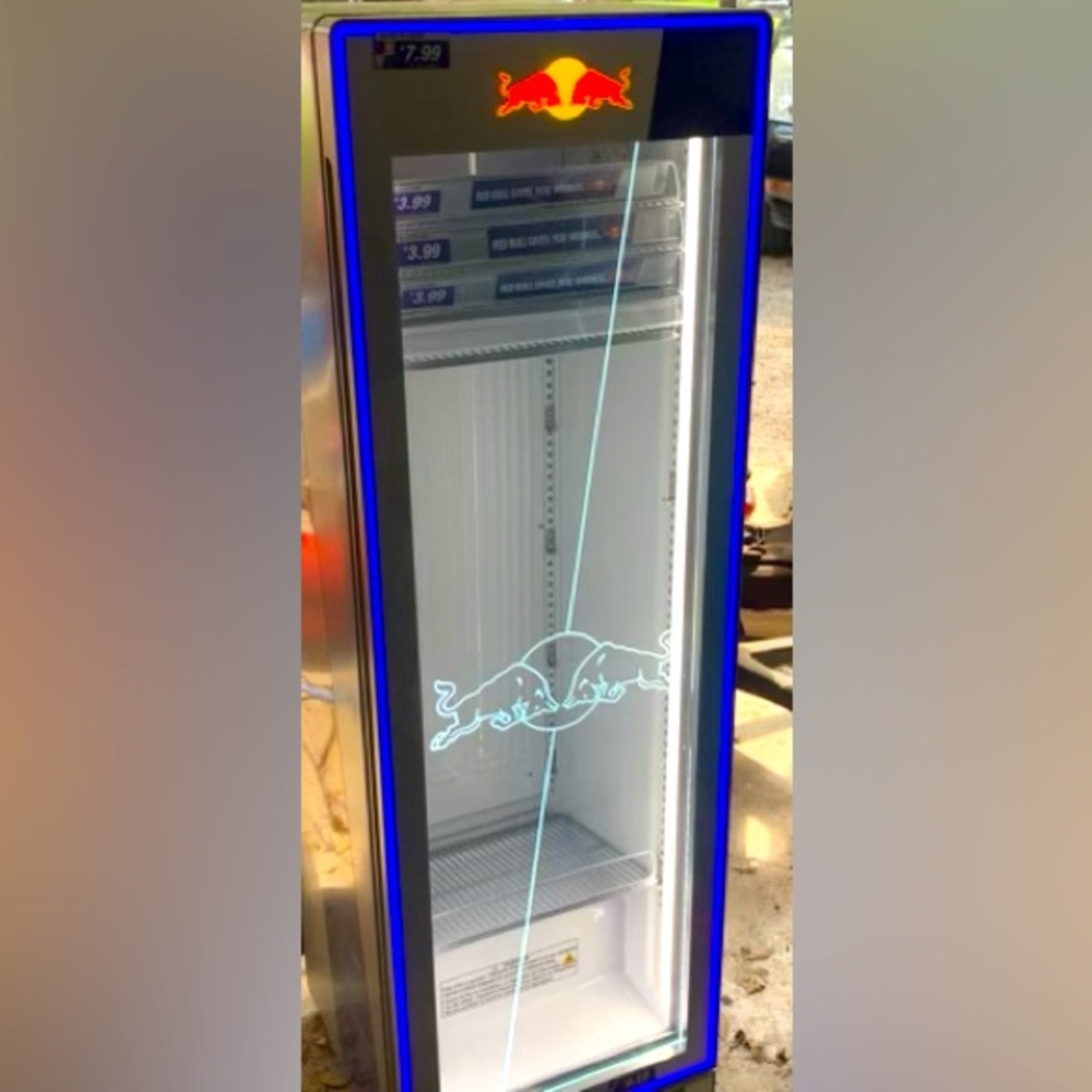 Red Bull Blue and Silver Display Fridge